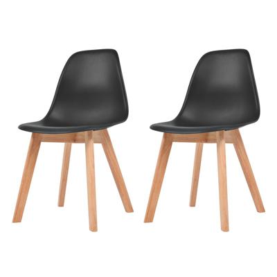Eetkamerstoelen 2 st kunststof zwart Eetkamerstoelen 2 st kunststof zwart