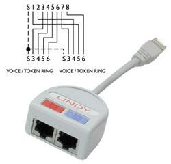 LINE UTP Port Doppler - Kabel Interface/Gender Adapter (grijs, Cat5/5e/6)
