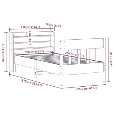 Bedframe zonder matras massief grenenhout wasbruin 100x200 cm
