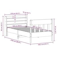 Bedframe zonder matras massief grenenhout wasbruin 100x200 cm - thumbnail