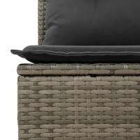 8-delige Loungeset met kussens poly rattan grijs - thumbnail