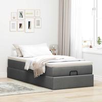 Ottoman bed met matras 120x190 cm stof donkergrijs - thumbnail