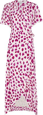 Fabienne Chapot wikkeljurk Archana Sleeve Cato met all over print gebroken wit/ roze