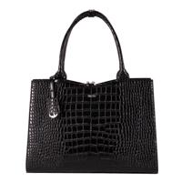 Business Bag crocodile 15.6" laptop tas voor dames -Black - thumbnail