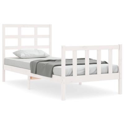 Bedframe zonder matras massief grenenhout wit 90x200 cm Bedframe zonder matras massief grenenhout wit 90x200 cm