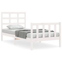 Bedframe zonder matras massief grenenhout wit 90x200 cm - thumbnail