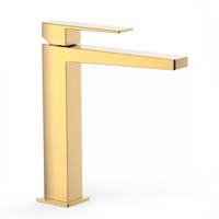 Wastafelmengkraan Tres Slim Exclusive Vierkant met Hendel Goud - thumbnail