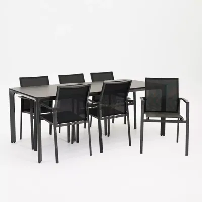 Tuinstoel Delia zwart met Carcassonne 200 x 90 cm