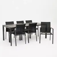 Tuinstoel Delia zwart met Carcassonne 200 x 90 cm - thumbnail