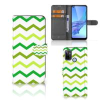 OPPO A53 | OPPO A53s | Telefoon Hoesje | Zigzag Groen - thumbnail