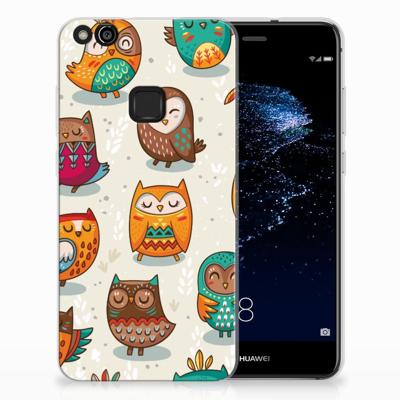 Huawei P10 Lite | TPU Hoesje | Vrolijke Uilen