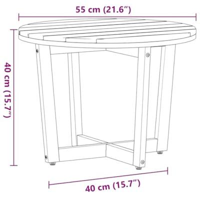 Tuinbijzettafel rond Ø55x40 cm massief acaciahout