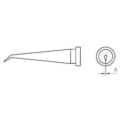 Weller LT-1LX Soldeerpunt Langwerpige, conische, gebogen vorm Grootte soldeerpunt 0.2 mm Inhoud: 1 stuk(s)