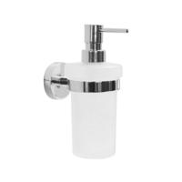 Zeepdispenser Sapho X-Round Hangend 230 ML Chroom / Melkglas - thumbnail