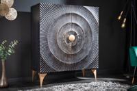 Handgemaakt dressoir GOLDEN SUNSET 120cm zwart goud mangohout - 41303 - thumbnail