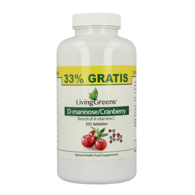 Livinggreens Cranberry D-Mannose voordeelverpakking 320 Tabletten