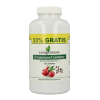 Livinggreens Cranberry D-Mannose voordeelverpakking 320 Tabletten - thumbnail
