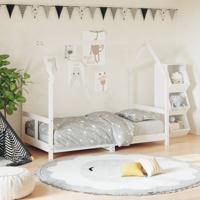 Kinderbedframe 80x160 cm massief grenenhout wit - thumbnail