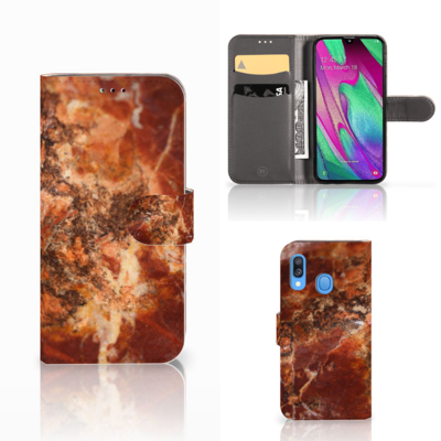 Samsung Galaxy A40 | Bookcase | Marmer Bruin