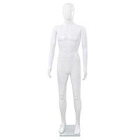 VidaXL Etalagepop mannelijk met glazen voet 175 cm glanzend wit - thumbnail