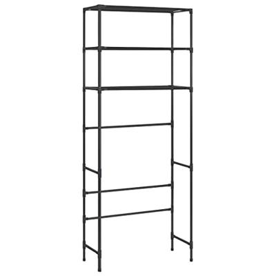 VidaXL Opbergrek voor boven wasmachine 3-laags 69x28x169 cm zwart - thumbnail