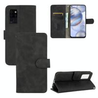 Voor Oukitel C21 / C21 Pro Solid Color Skin Feel Magnetic Buckle Horizontal Flip Calf Texture PU Leather Case met Holder & Card Slots & Wallet(Black) - thumbnail
