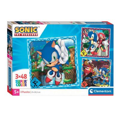 Clementoni legpuzzel super color vierkant sonic, 3x48st. Clementoni legpuzzel super color vierkant sonic, 3x48st.