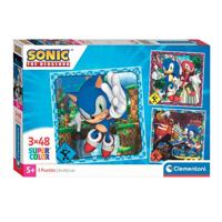 Clementoni legpuzzel super color vierkant sonic, 3x48st. - thumbnail