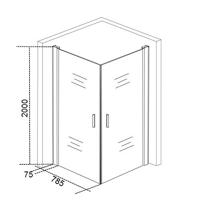 Wiesbaden Wiesbaden Uni douchecabine met 2 draaideuren 90x90 cm chroom met helder glas 8mm NANO - thumbnail