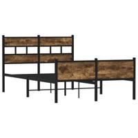 Bedframe zonder matras hout gerookt eikenkleurig 120x190 cm - thumbnail