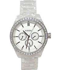 Horlogeband Fossil BQ1190 Kunststof/Plastic Wit 18mm Horlogeband Fossil BQ1190 Kunststof/Plastic Wit 18mm