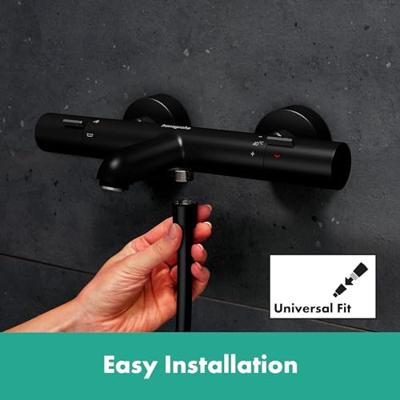 Hansgrohe Ecostat Fine Opbouw badthermostaat, mat zwart Hansgrohe Ecostat Fine Opbouw badthermostaat, mat zwart