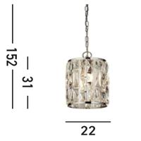 Searchlight Design hanglampjeBijou Ø 22cm - 6581-1CC - thumbnail