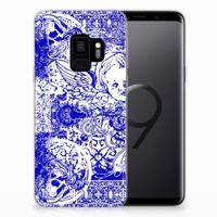 Silicone Back Case Samsung Galaxy S9 Angel Skull Blauw - thumbnail