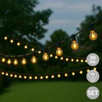 Solar lichtslinger chain met 50 led filament lampen - thumbnail