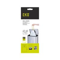 Afvalzak EKO MDPE type F met trekband 64x75cm 40-60L wit rol à 12 stuks - thumbnail