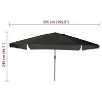 Tuinparasol Zwart 395 x 395 x 245 cm Polyester en staal - thumbnail
