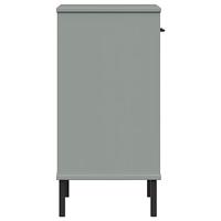 Wandkast met metalen poten OSLO massief grenenhout grijs - thumbnail