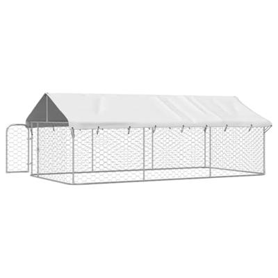VidaXL Hondenkennel voor buiten met dak 400x200x150 cm - thumbnail