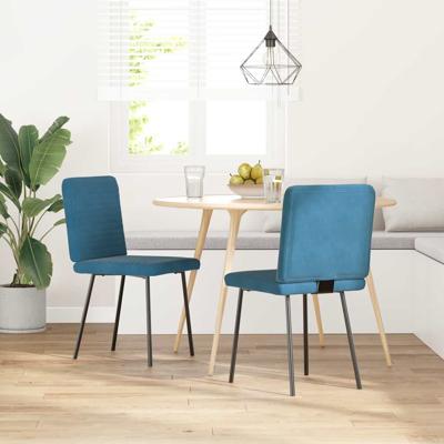 Eetkamerstoelen 4 st fluweel blauw