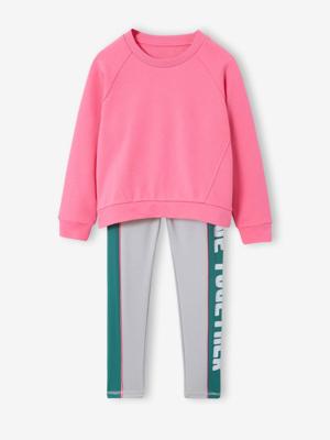 Set met legging en sweater voor meisjes gemêleerd grijs Set met legging en sweater voor meisjes gemêleerd grijs