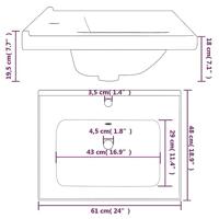 VidaXL Wastafel rechthoekig 61x48x19,5 cm keramiek wit - thumbnail