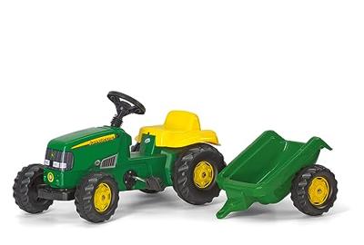 Rolly Toys traptrekker met aanhanger - John Deere RollyKid groen - thumbnail