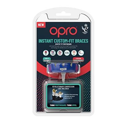 Opro 790001 Instant Custom Dentist Fit Mouthguard Braces - Navy-Gold - SR Opro 790001 Instant Custom Dentist Fit Mouthguard Braces - Navy-Gold - SR