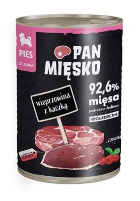 PAN MIĘSKO Varkensvlees met Eend Puppies - natvoer voor honden - 400g