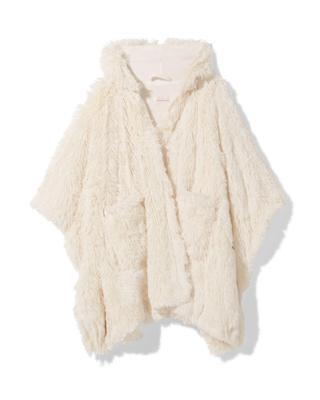 HEMA Dames bankponcho one size capuchon en zakken crème