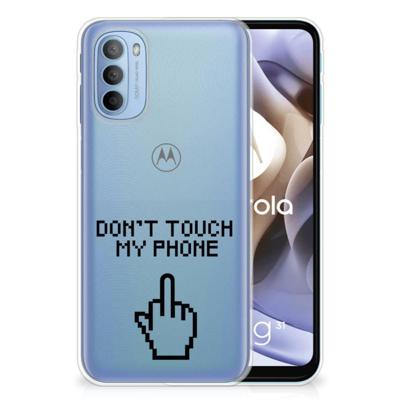 Motorola Moto G31 | G41 Silicone-hoesje Finger Don't Touch My Phone Motorola Moto G31 | G41 Silicone-hoesje Finger Don't Touch My Phone