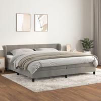 Boxspring met matras fluweel lichtgrijs 200x200 cm - thumbnail