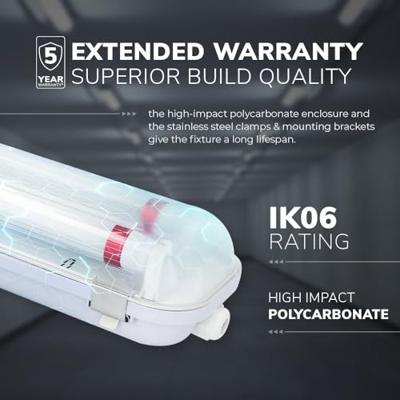 LED TL armatuur 120cm dubbel - T8 (G13) - 36 Watt 6300 lumen (175lm/W) - 6000K daglicht wit (860) - Koppelbaar - Flikkervrij - IP65 waterdicht - LED TL Lamp