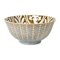 Schaaltje Aria groot - bruin/blauw - ø15.8x7.3 cm - thumbnail